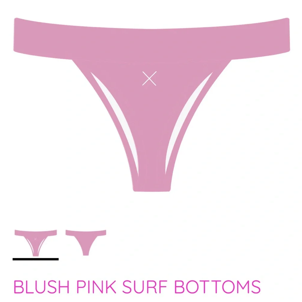 Boutine LA Blush Pink Surf Bottoms & Bikini Top II Size Large - Picture 11 of 15